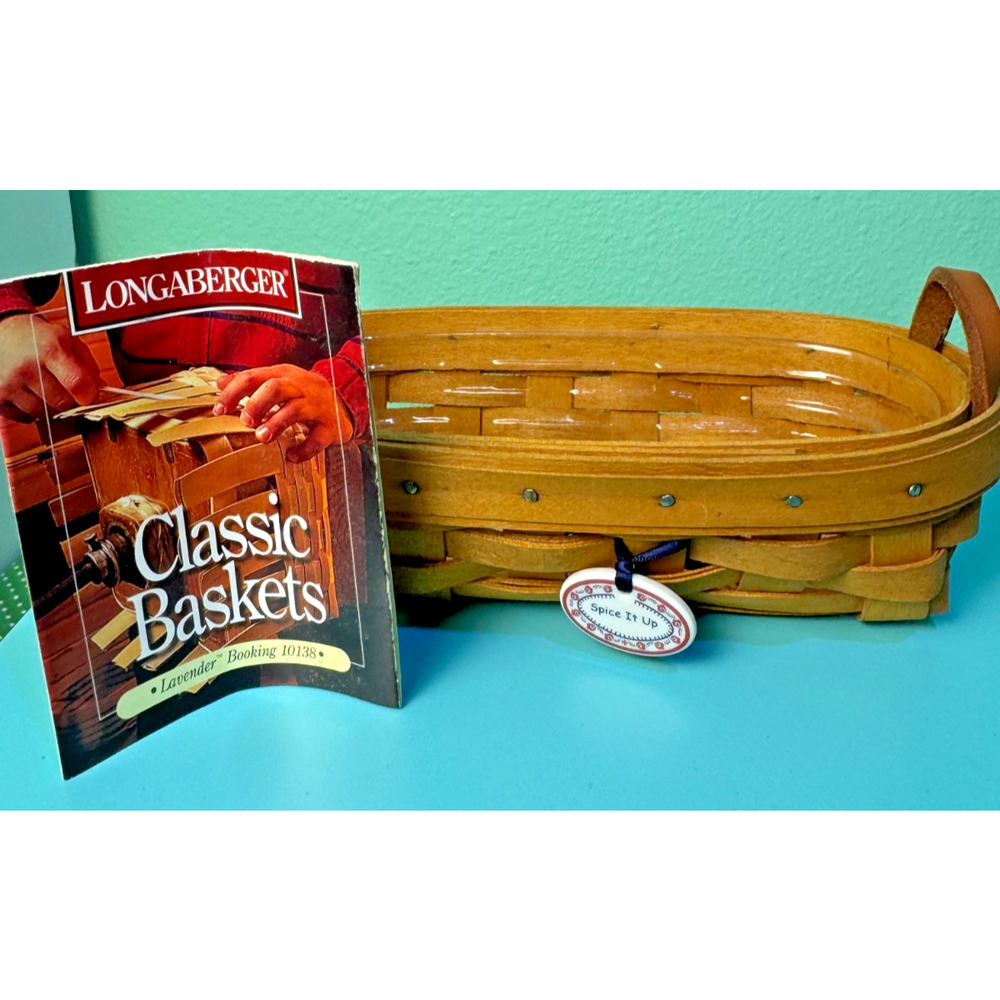 Longaberger 1996 Lavender Booking Basket Protector Spice It Up Salt Pepper Tie